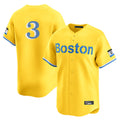 Ldoa B.Red Sox #3 Ceddanne Rafaela Player Yellow Limited Home Game Stitched Jersey