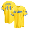 Ldoa B.Red Sox #44 Aroldis Chapman Player Yellow Home Game Stitched Jerseys