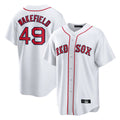 Ldoa B.Red Sox #49 Tim Wakefield Player White Home Game Stitched Jerseys