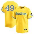 Ldoa B.Red Sox #49 Tim Wakefield Player Yellow Limited Home Game Stitched Jerseys