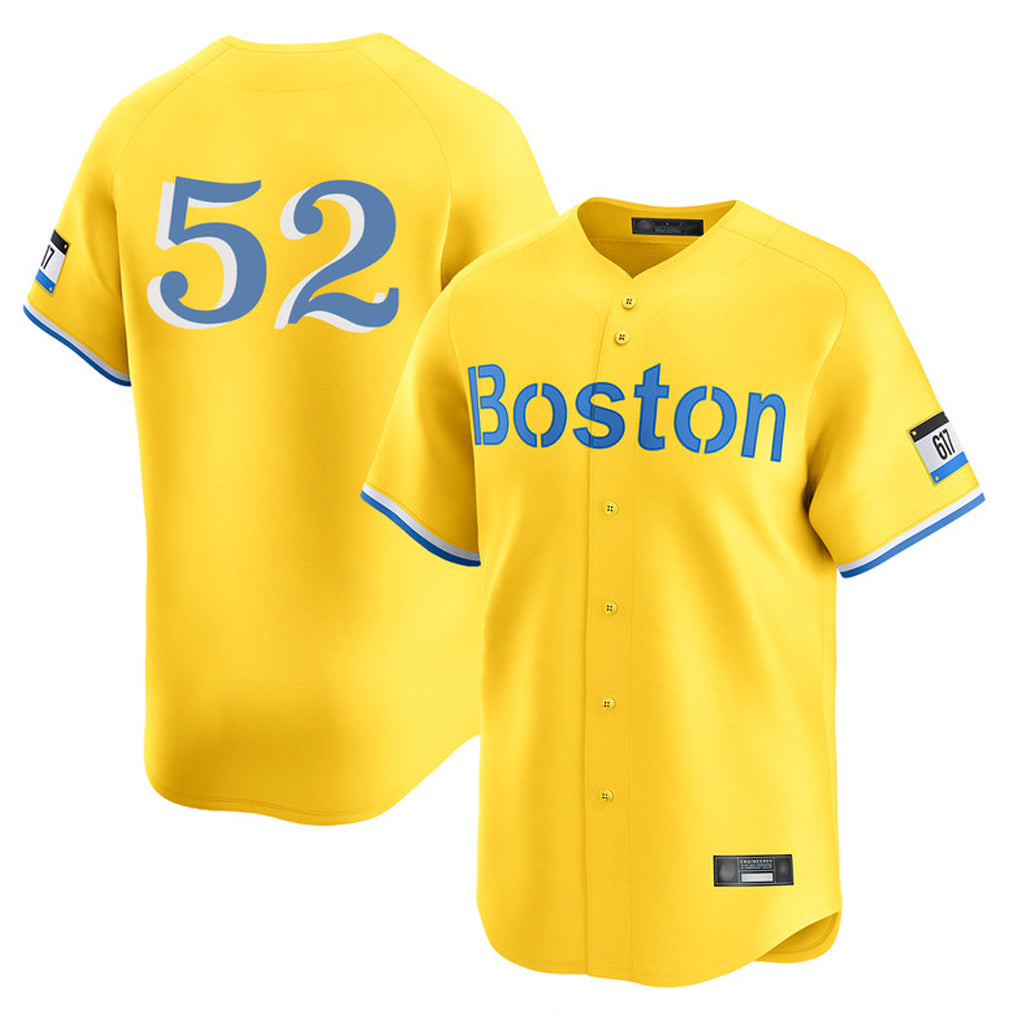 Ldoa B.Red Sox #52 Wilyer Abreu Player Yellow Limited Home Game Stitched Jerseys