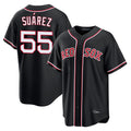 Ldoa B.Red Sox #55 Ranger Su¡§¡érez Player Black Out Home Game Stitched Jerseys