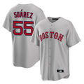Ldoa B.Red Sox #55 Ranger Su¡§¡érez Player Gray Road Home Game Stitched Jerseys