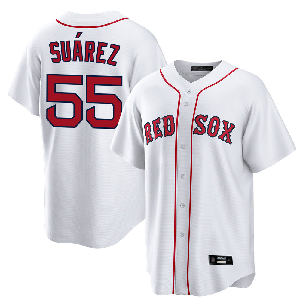 Ldoa B.Red Sox #55 Ranger Su¡§¡érez Player White Home Game Stitched Jerseys
