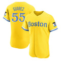 Ldoa B.Red Sox #55 Ranger Su¡§¡érez Player Yellow Limited Elite Home Game Stitched Jerseys