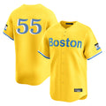 Ldoa B.Red Sox #55 Ranger Su¡§¡érez Player Yellow Limited Home Game Stitched Jerseys