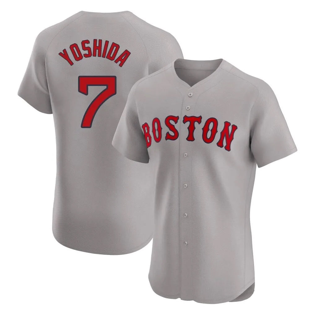 Ldoa B.Red Sox #7 Masataka Yoshida Player Gray Road Limited Elite Home Game Stitched Jersey