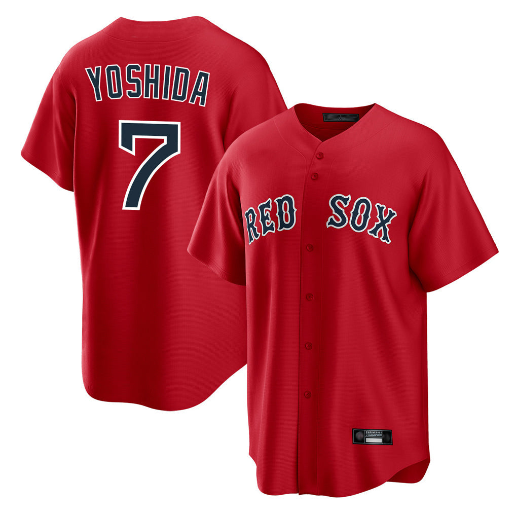 Ldoa B.Red Sox #7 Masataka Yoshida Player Red Home Game Stitched Jersey
