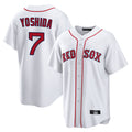 Ldoa B.Red Sox #7 Masataka Yoshida Player White Home Game Stitched Jersey