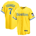 Ldoa B.Red Sox #7 Masataka Yoshida Player Yellow Home Game Stitched Jersey