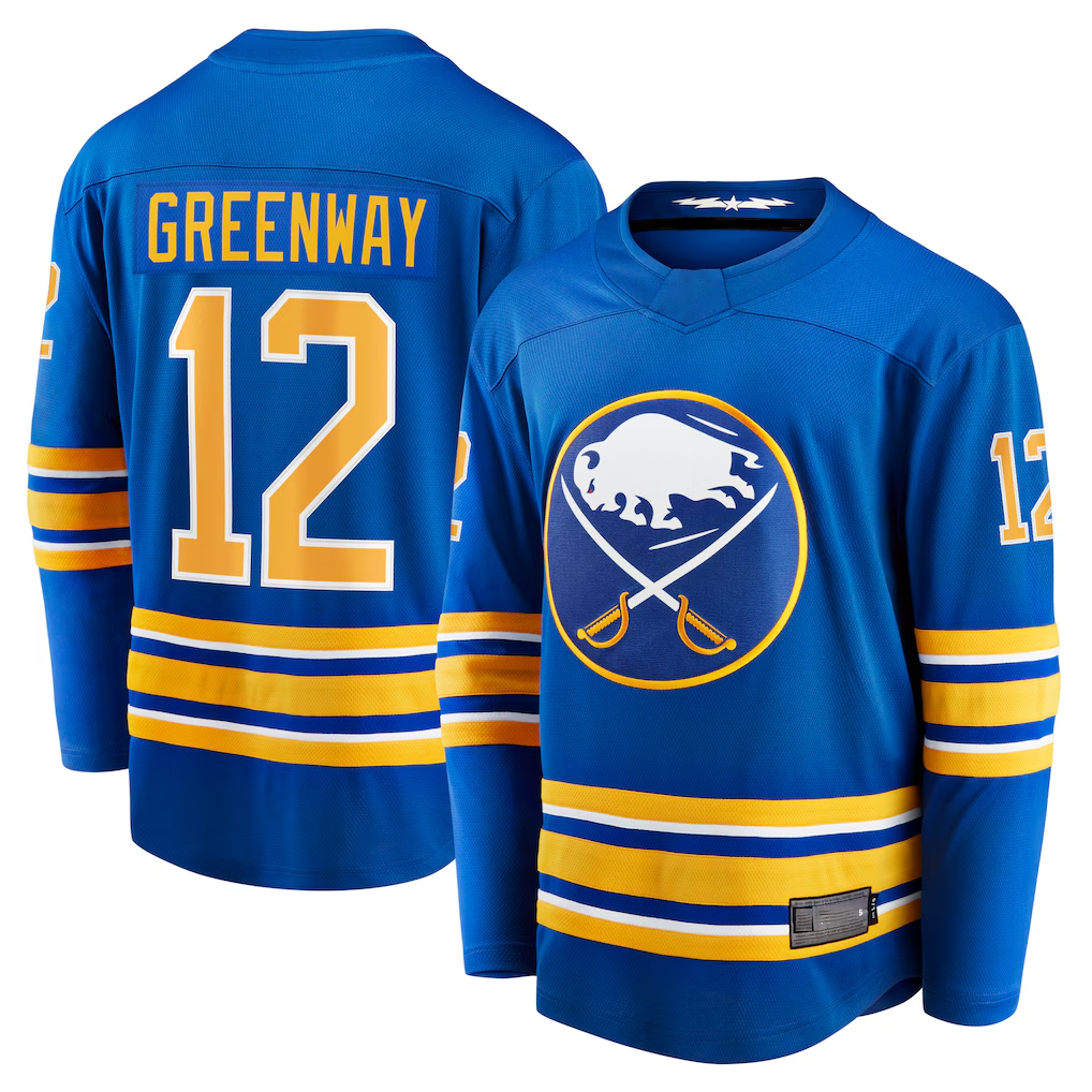 Tuec B.Sabres #12 Jordan Greenway Royal Home Breakaway Stitched Jerseys