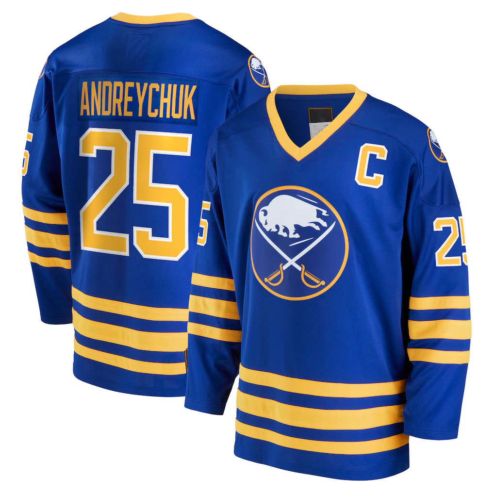 Tuec B.Sabres #25 Dave Andreychuk Royal Breakaway Retired Player Stitched Jerseys