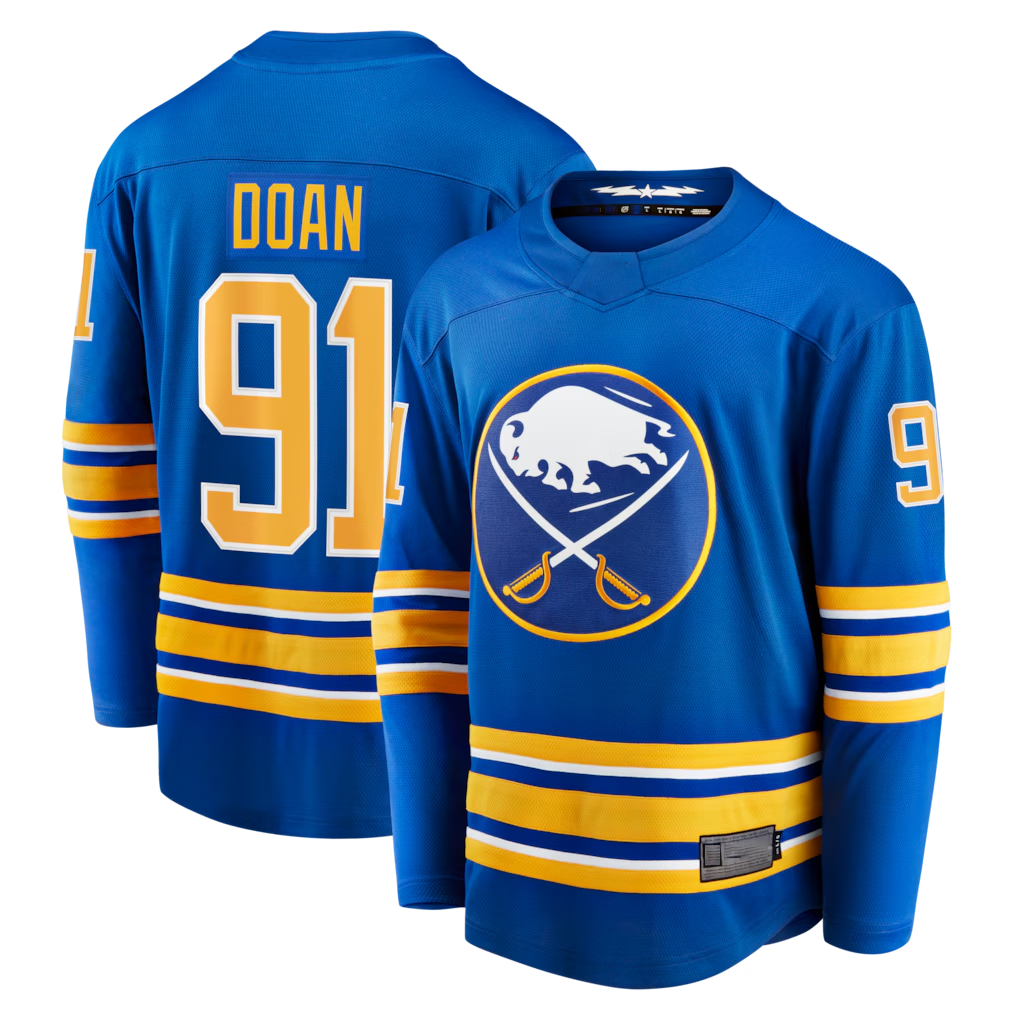 Tuec B.Sabres #91 Josh Doan Royal Home Premier Breakaway Player Stitched Jerseys