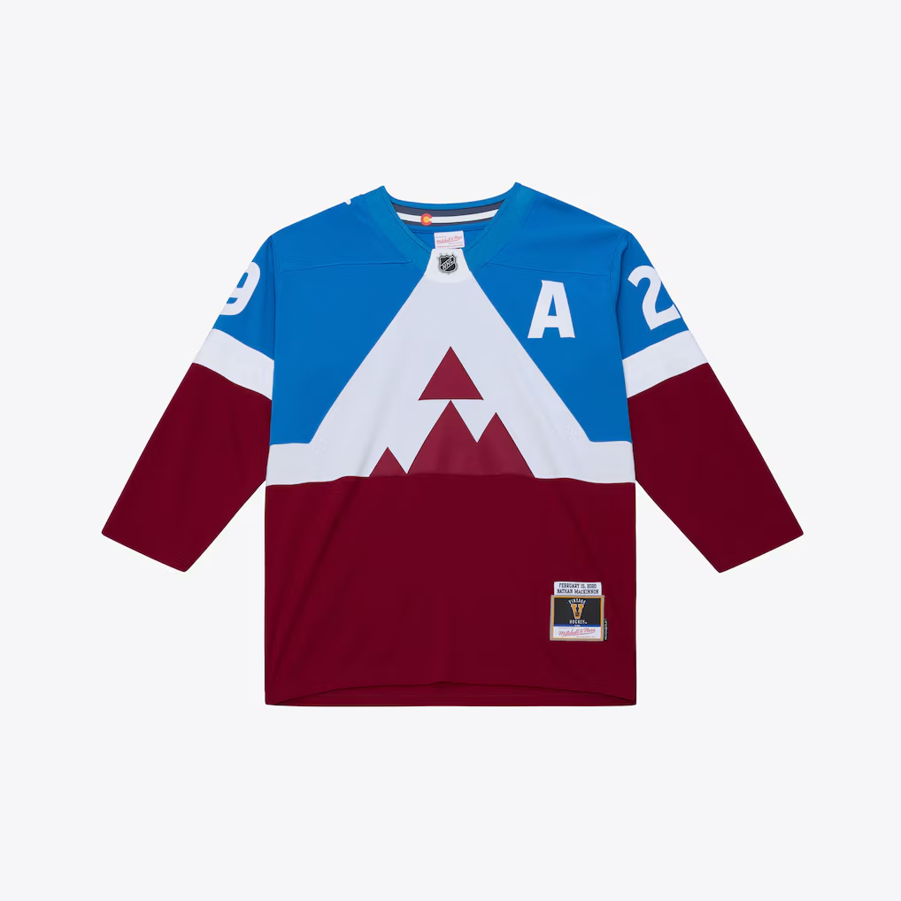 Tuec C.Avalanche Nathan MacKinnon Mitchell & Ness Blue 2020 Power Play Jerseys