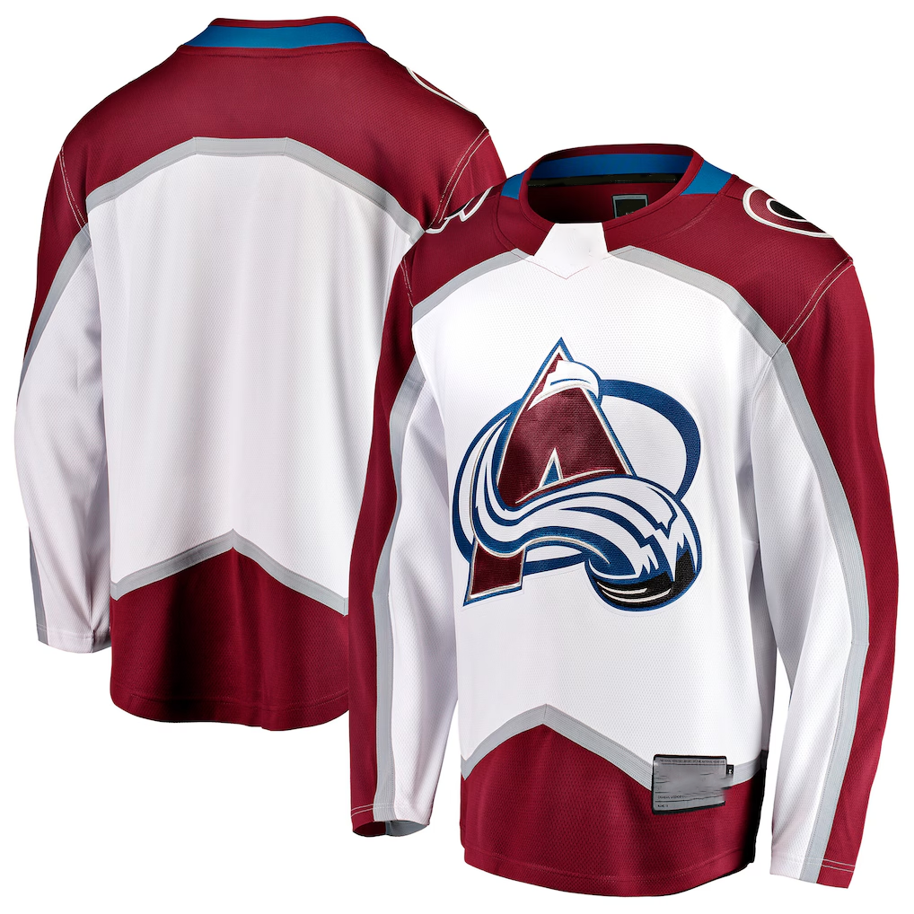 Tuec C.Avalanche White Away Breakaway Jerseys