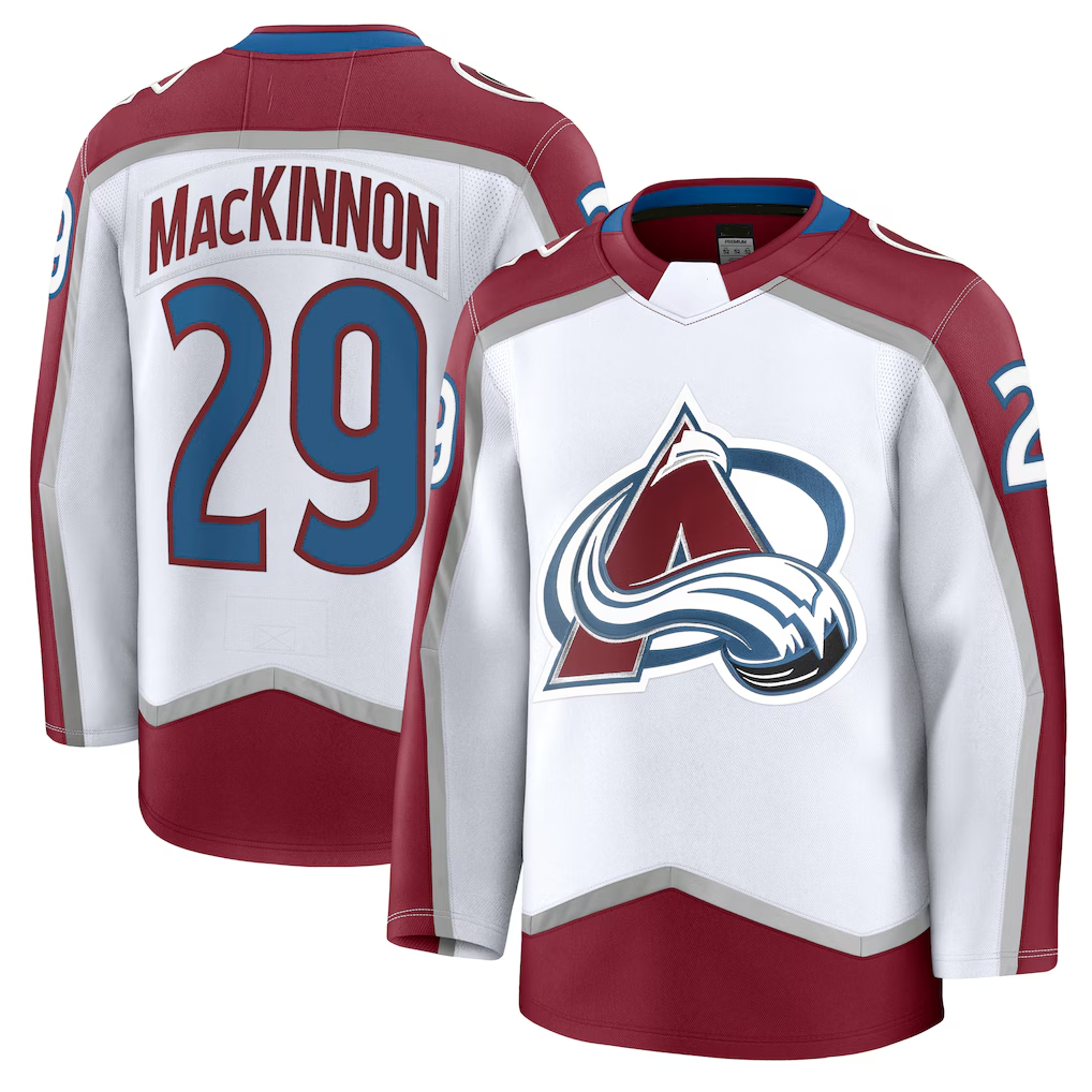 Tuec C.Avalanche #29 Nathan MacKinnon White Away Premium Jerseys