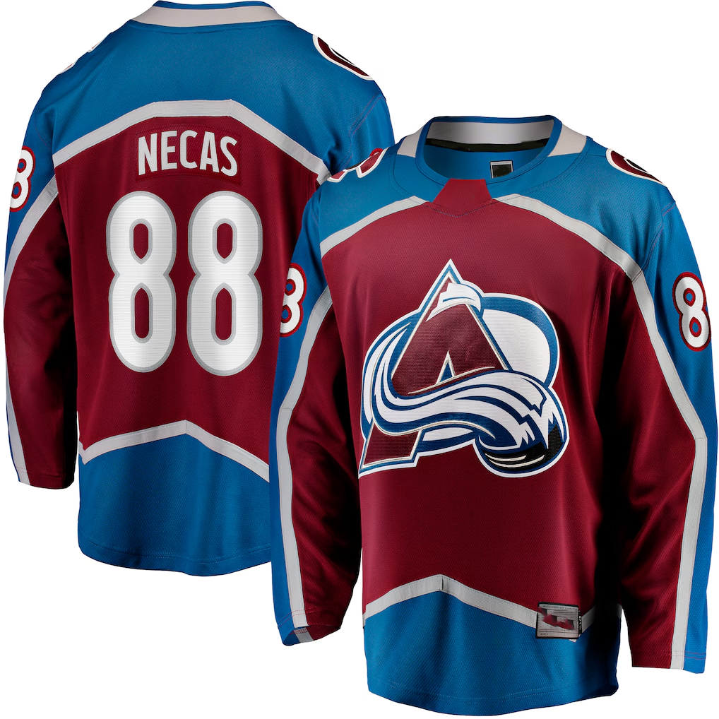 Tuec C.Avalanche #88 Martin Necas Burgundy Breakaway Player Jerseys
