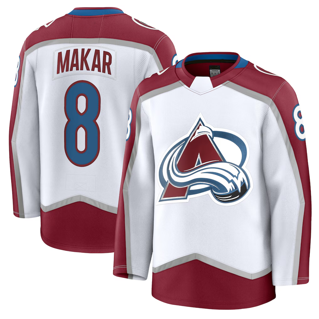 Tuec C.Avalanche #8 Cale Makar White Away Premium Jerseys