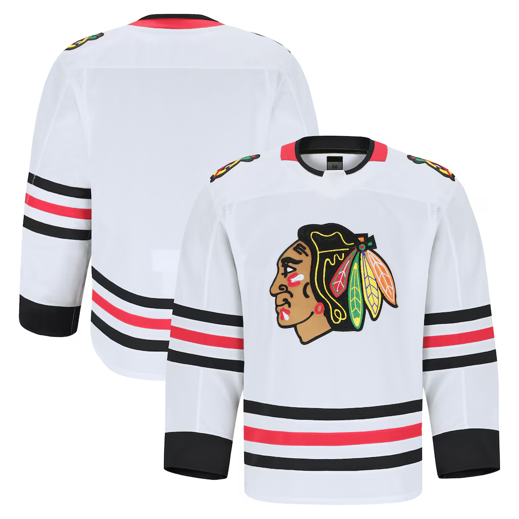 Tuec C.Blackhawks White Away Authentic Pro Jerseys