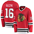 Tuec C.Blackhawks #16 Eddie Olczyk Red Premier Breakaway Retired Player Jerseys