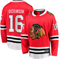 Tuec C.Blackhawks #16 Jason Dickinson Red Home Breakaway Jerseys