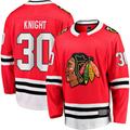 Tuec C.Blackhawks #30 Spencer Knight Red Home Breakaway Jerseys