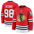 Tuec C.Blackhawks #98 Connor Bedard Red Centennial Premium Player Jerseys