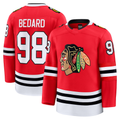 Tuec C.Blackhawks #98 Connor Bedard Red Home Premium Jerseys