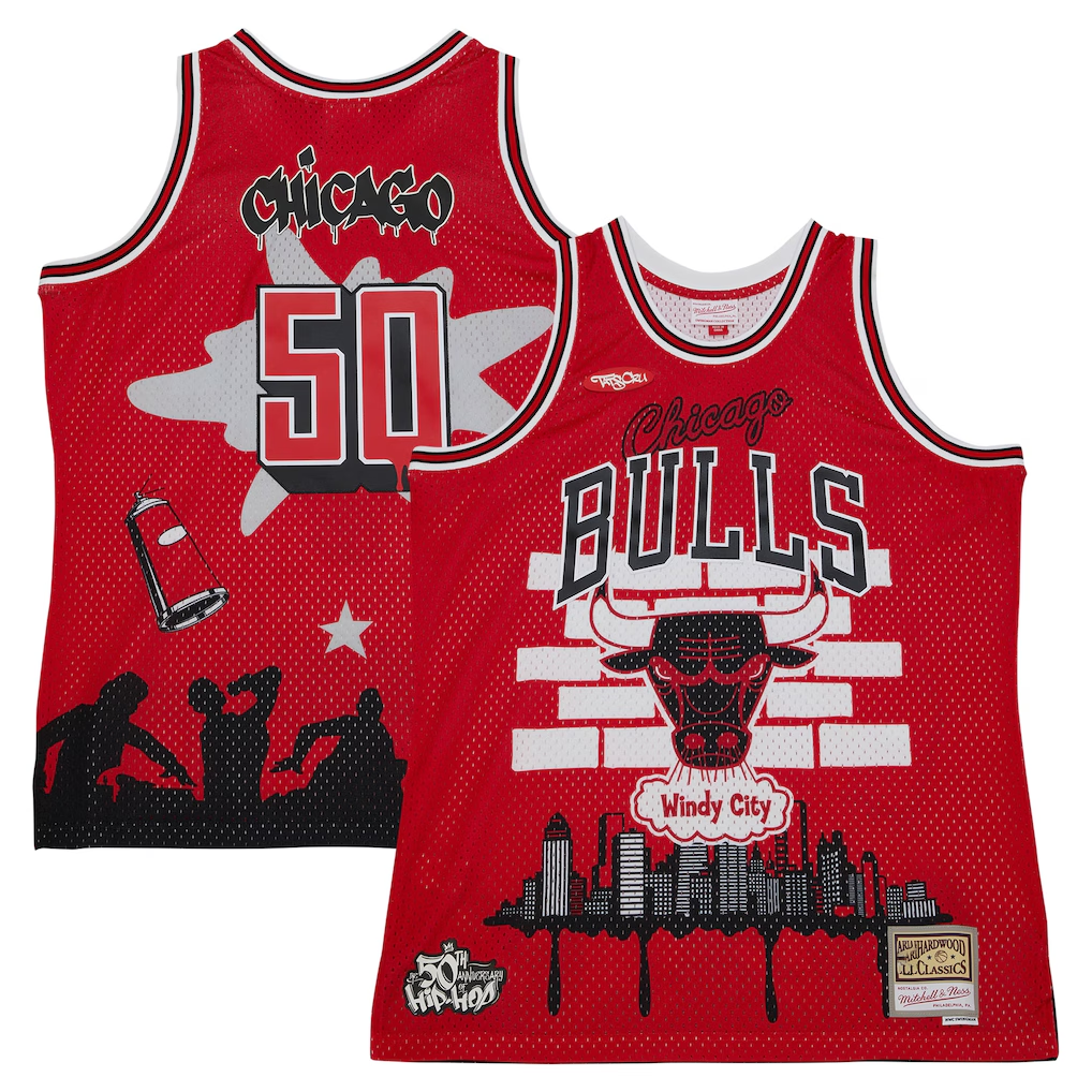 Ldoa C.Bulls Mitchell & Ness x Tats Cru Red Hardwood Classics Fashion Jerseys