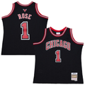 Ldoa C.Bulls #1 Derrick Rose Mitchell & Ness Black Big & Tall 2010-11 Swingman Jerseys