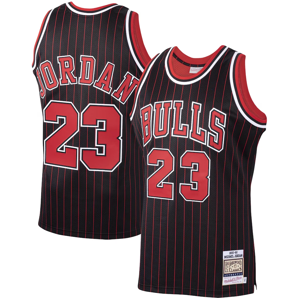 Ldoa C.Bulls #23 Michael Jordan Mitchell & Ness Black 1995-96 Hardwood Classics Authentic Jerseys