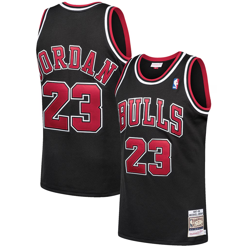 Ldoa C.Bulls #23 Michael Jordan Mitchell & Ness Black 1997-98 Hardwood Classics Authentic Jerseys