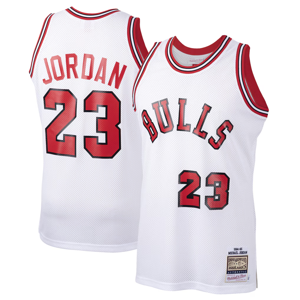 Ldoa C.Bulls #23 Michael Jordan Mitchell & Ness White 1984-85 Hardwood Classics Rookie Authentic Jerseys