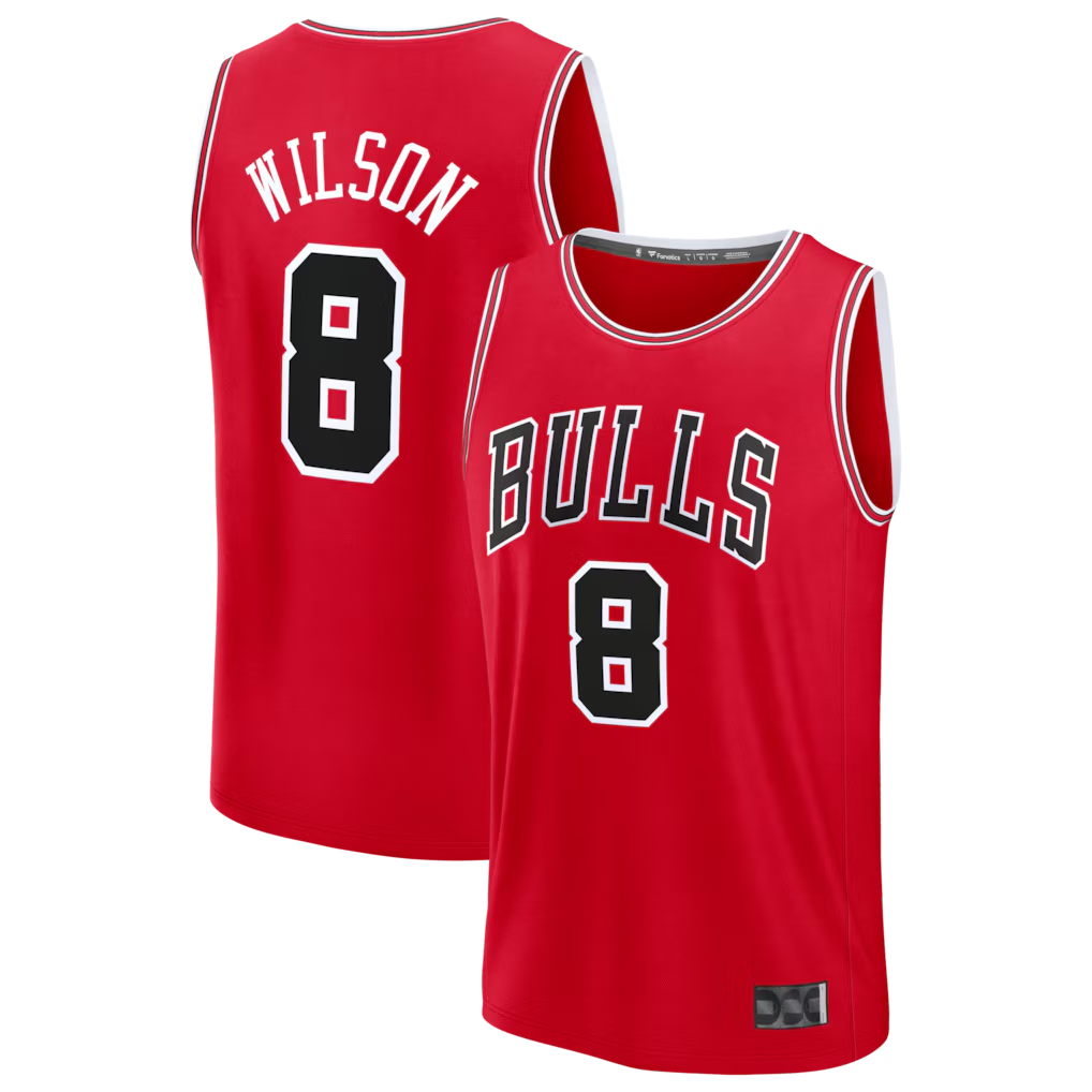 Ldoa C.Bulls #8 Caleb Wilson Red 2026 Draft First Round Pick Fast Break Jerseys - Icon Edition