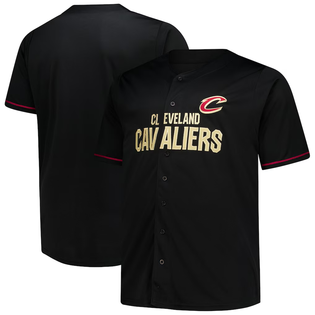 Ldoa C.Cavaliers Black Big & Tall Pop Full-Button Jerseys