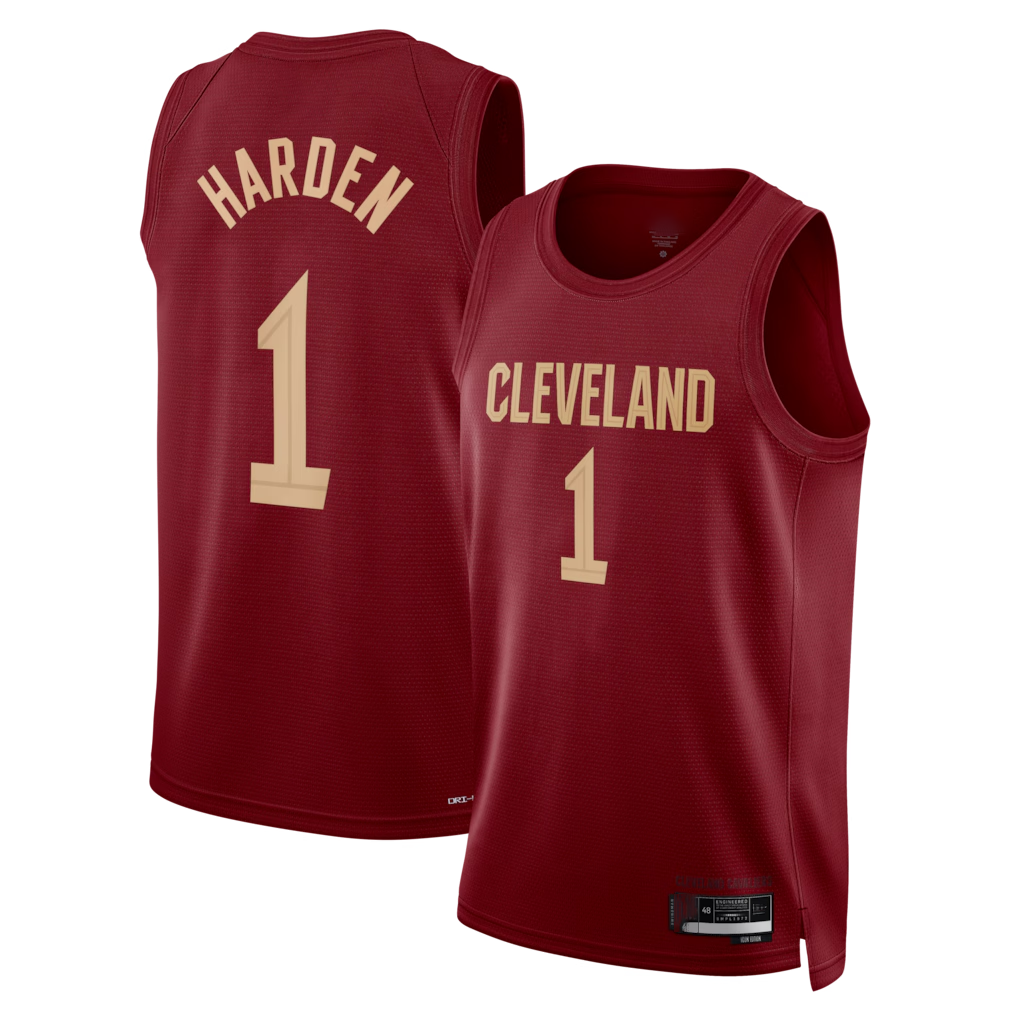 Ldoa C.Cavaliers #1 James Harden Wine Swingman Jerseys - Icon Edition