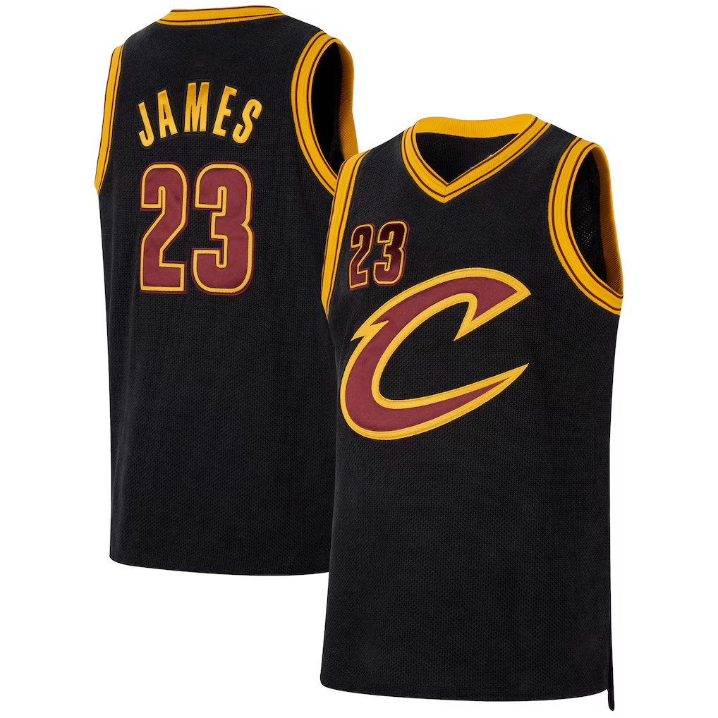 Ldoa C.Cavaliers #23 LeBron James Black Forever King Authentic Jerseys