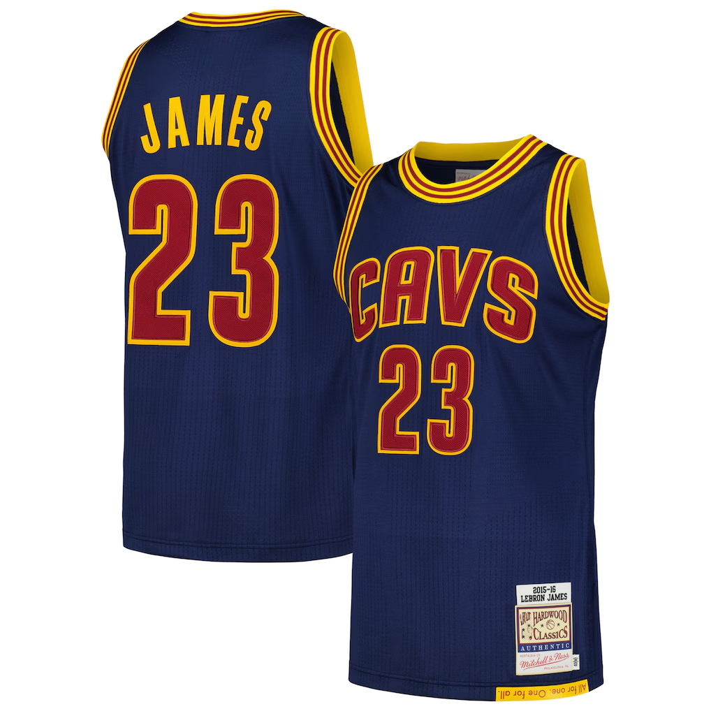 Ldoa C.Cavaliers #23 LeBron James Mitchell & Ness Navy 201516 Hardwood Classics Authentic Jerseys