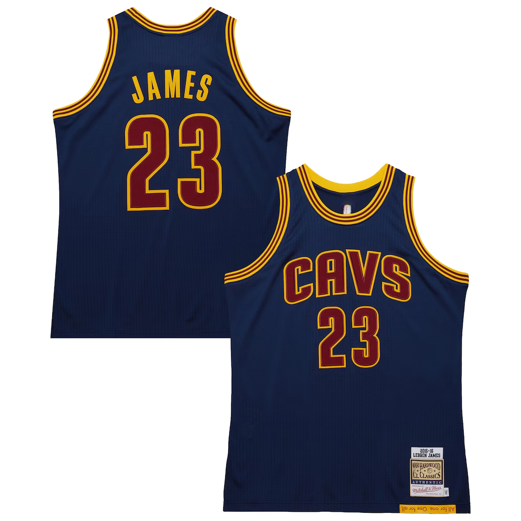 Ldoa C.Cavaliers #23 LeBron James Mitchell & Ness Navy Big & Tall 201516 Swingman Jerseys