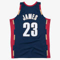 Ldoa C.Cavaliers #23 LeBron James Mitchell & Ness Navy Hardwood Classics Swingman Jerseys
