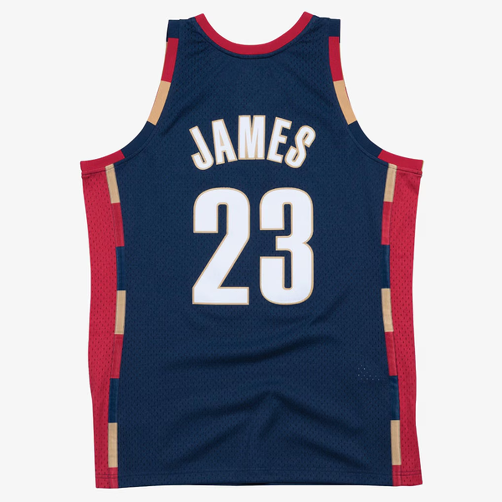 Ldoa C.Cavaliers #23 LeBron James Mitchell & Ness Navy Hardwood Classics Swingman Jerseys