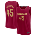 Ldoa C.Cavaliers #45 Donovan Mitchell Wine Fast Break Replica Jerseys - Icon Edition