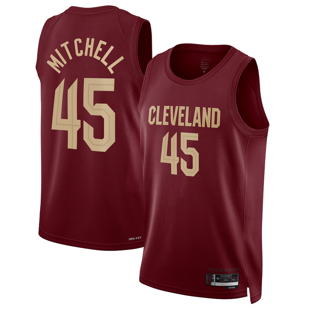 Ldoa C.Cavaliers #45 Donovan Mitchell Wine Swingman Jerseys - Icon Edition