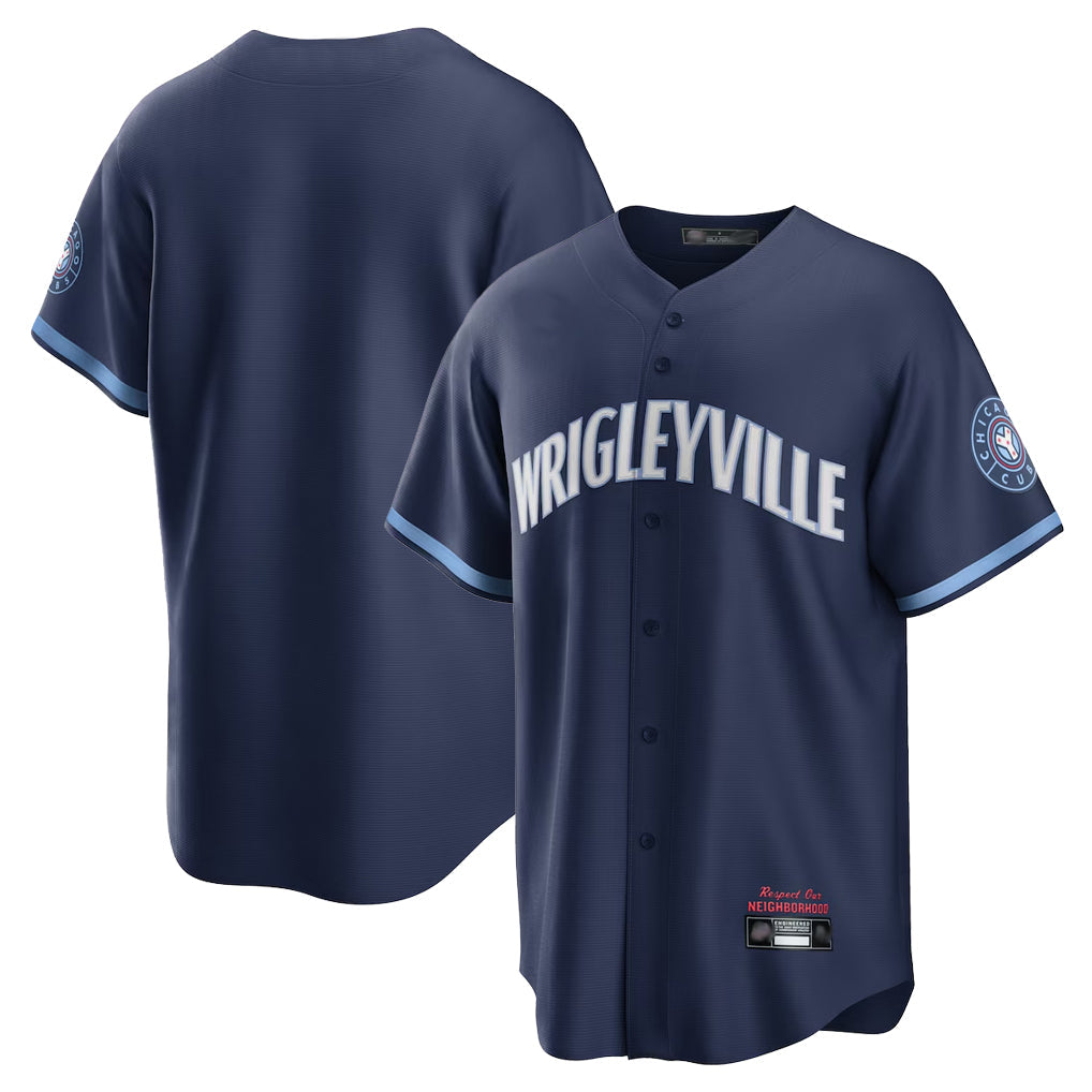 Ldoa C.Cubs Navy City Connect Home Game Blank Player Stitched Jerseys