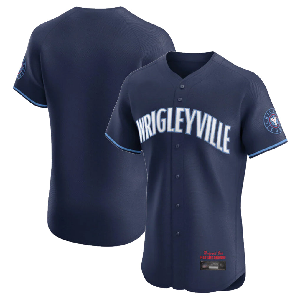 Ldoa C.Cubs Navy City Connect Limited Elite Home Game Blank Player Stitched Jerseys