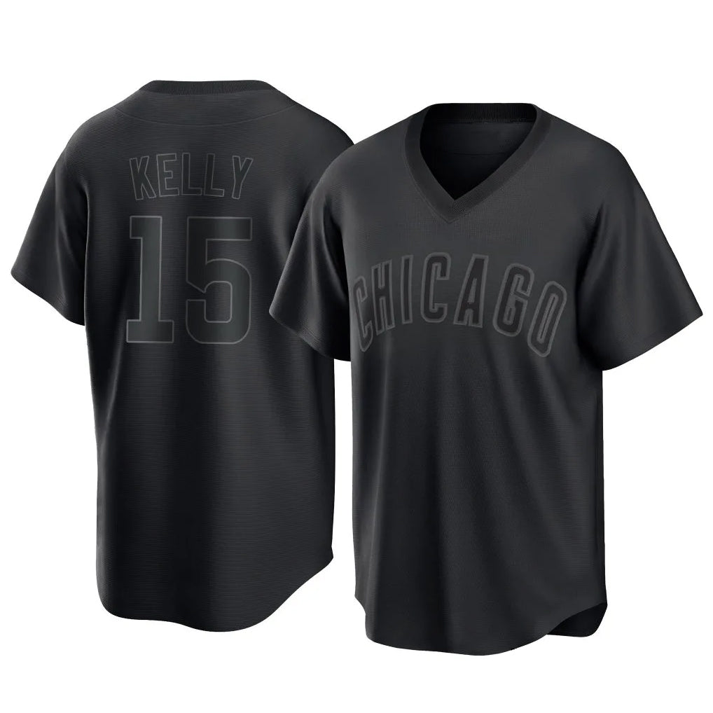 Ldoa C.Cubs #15 Carson Kelly Player Black T-shirt Home Game Stitched Jerseys