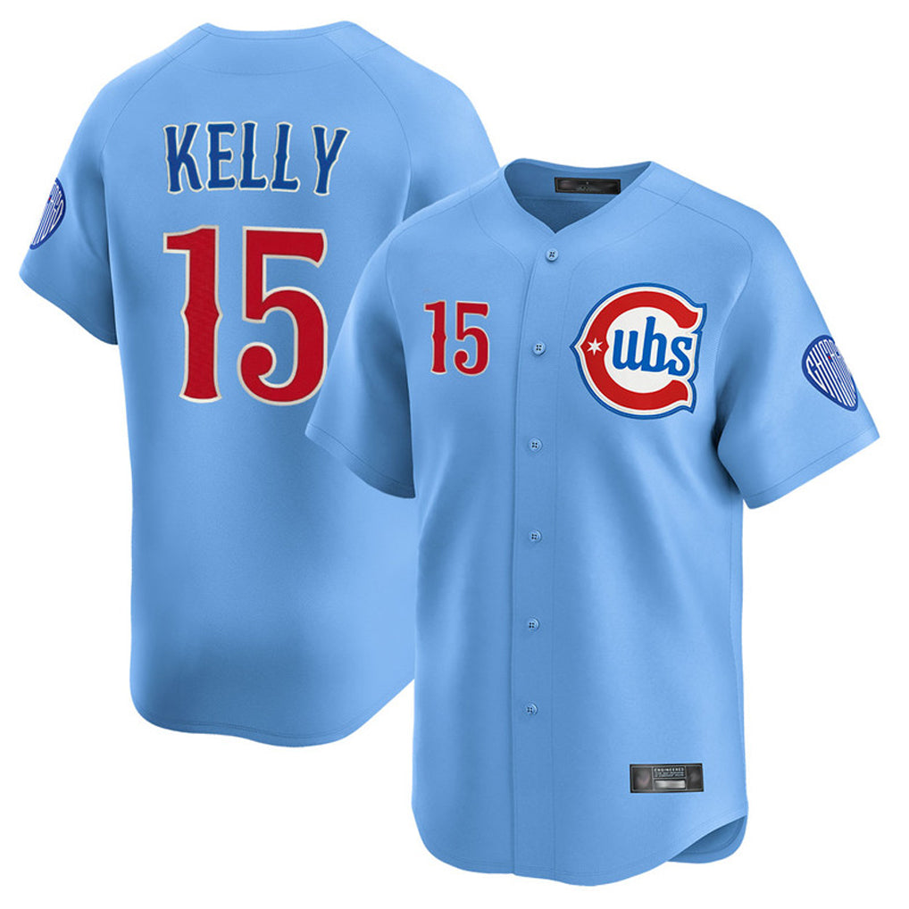 Ldoa C.Cubs #15 Carson Kelly Player Light Blue Limited Home Stitched Jerseys