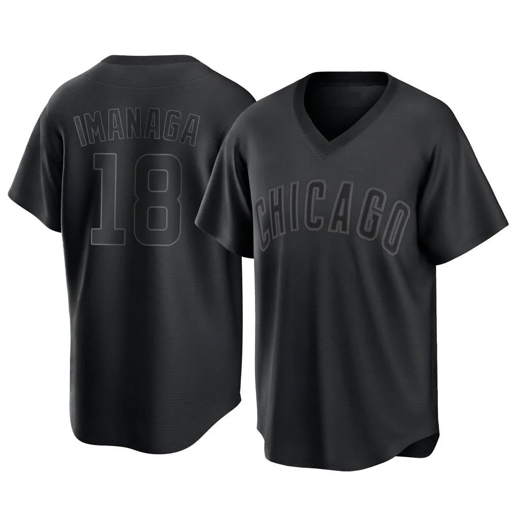 Ldoa C.Cubs #18 Shota Imanaga Player Black T-shirt Home Game Stitched Jerseys