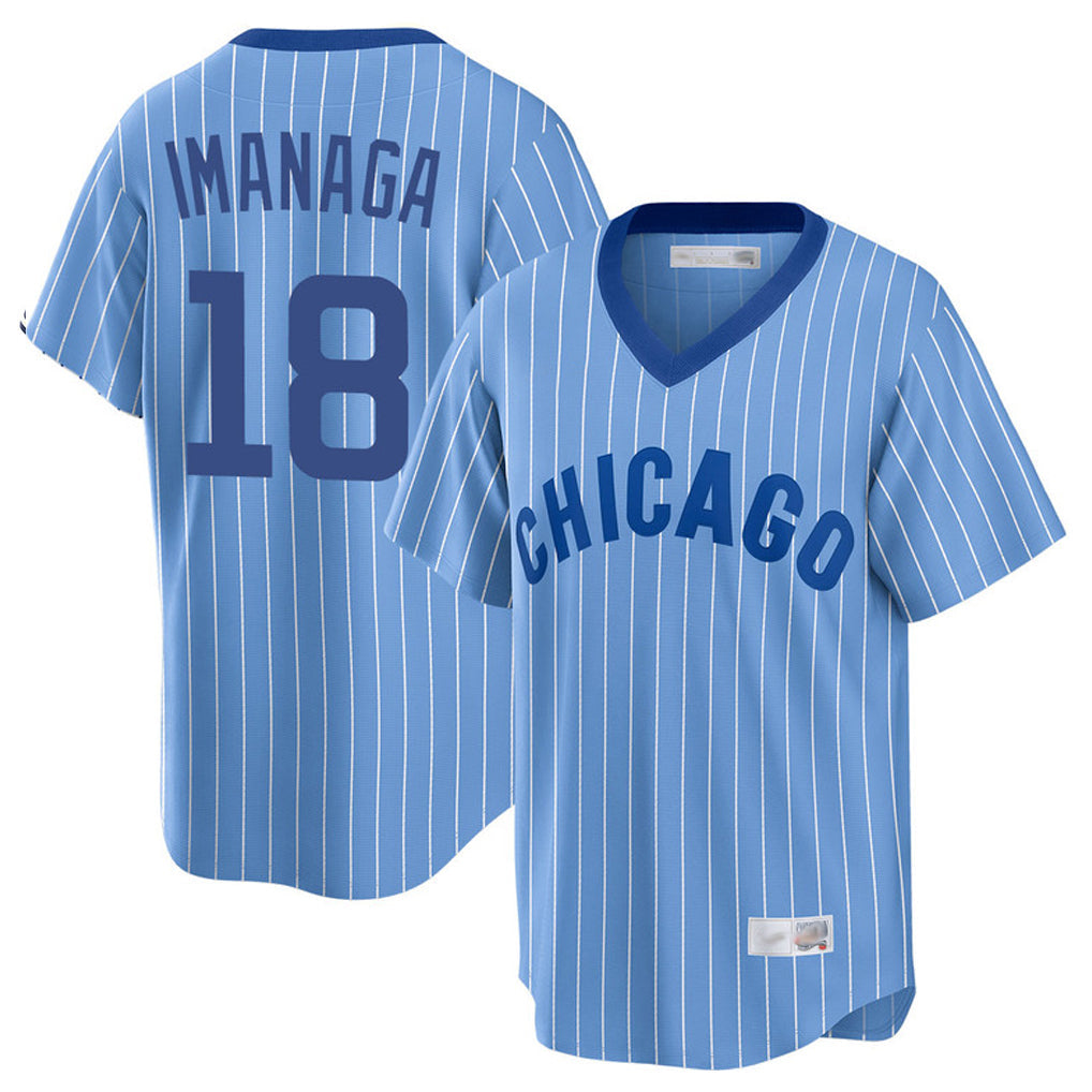 Ldoa C.Cubs #18 Shota Imanaga Player Blue T-shirt Cooperstown Collection Limited Stitched Jerseys