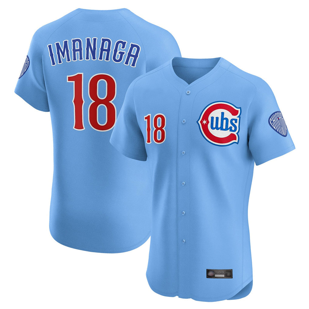 Ldoa C.Cubs #18 Shota Imanaga Player Light Blue Limited Elite Home Stitched Jerseys